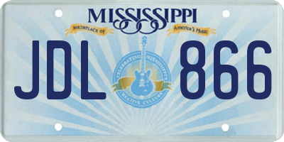 MS license plate JDL866