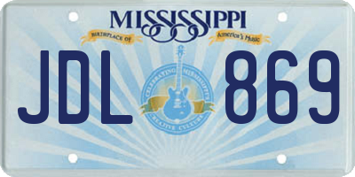 MS license plate JDL869