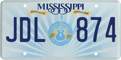 MS license plate JDL874