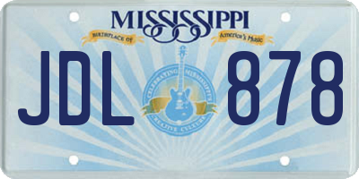 MS license plate JDL878