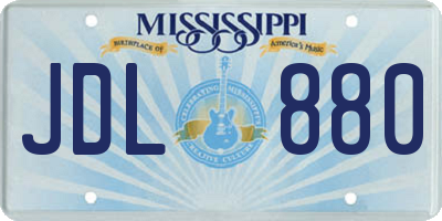 MS license plate JDL880