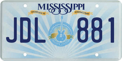 MS license plate JDL881