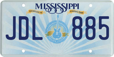 MS license plate JDL885