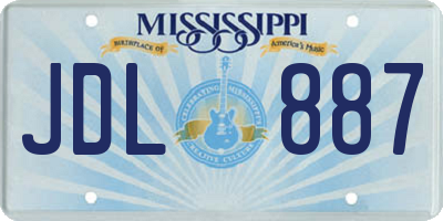 MS license plate JDL887