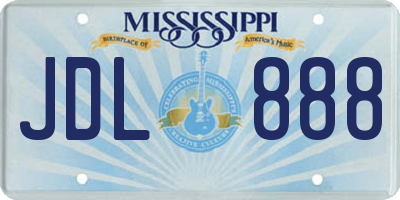 MS license plate JDL888