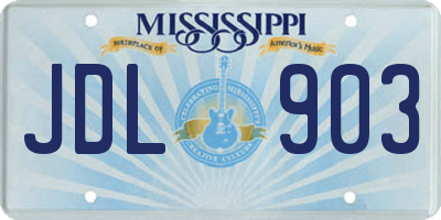 MS license plate JDL903