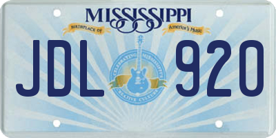 MS license plate JDL920