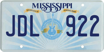 MS license plate JDL922