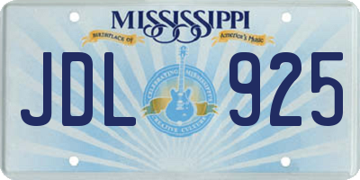 MS license plate JDL925