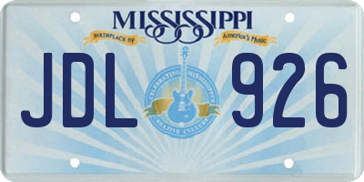 MS license plate JDL926