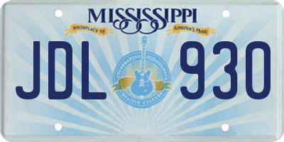 MS license plate JDL930