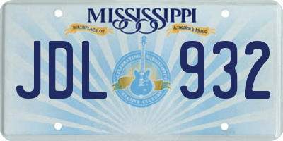 MS license plate JDL932
