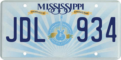 MS license plate JDL934