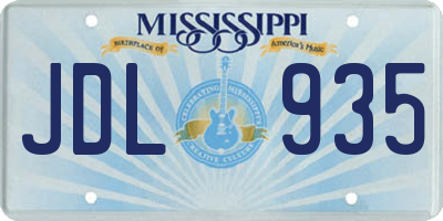 MS license plate JDL935