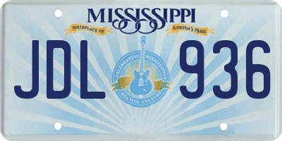 MS license plate JDL936