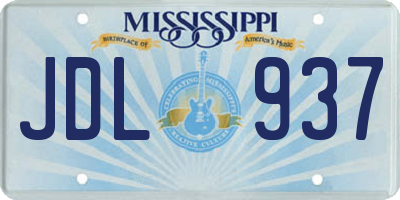 MS license plate JDL937