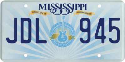 MS license plate JDL945