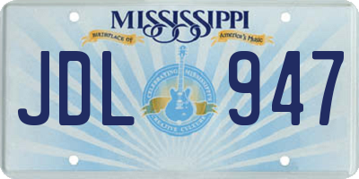 MS license plate JDL947