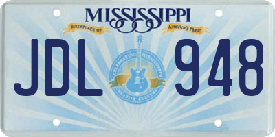 MS license plate JDL948