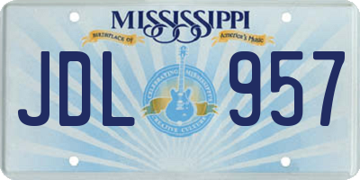 MS license plate JDL957