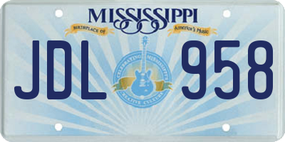 MS license plate JDL958