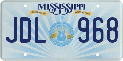 MS license plate JDL968