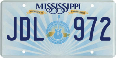 MS license plate JDL972