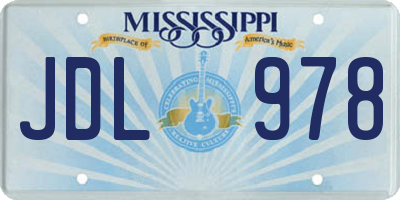 MS license plate JDL978