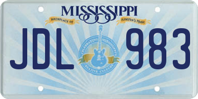 MS license plate JDL983