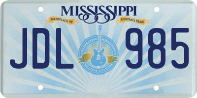 MS license plate JDL985