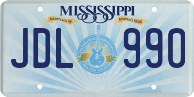 MS license plate JDL990