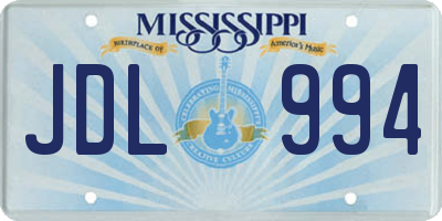 MS license plate JDL994