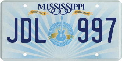 MS license plate JDL997