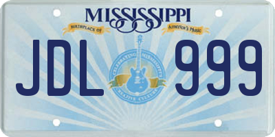 MS license plate JDL999