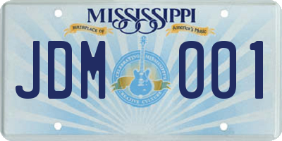 MS license plate JDM001