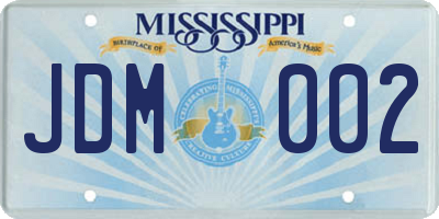 MS license plate JDM002