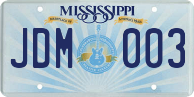 MS license plate JDM003