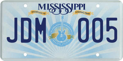 MS license plate JDM005