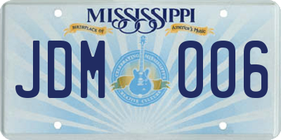 MS license plate JDM006