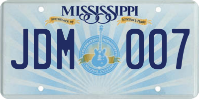 MS license plate JDM007