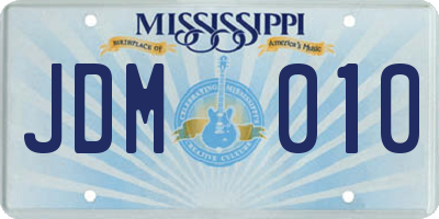 MS license plate JDM010