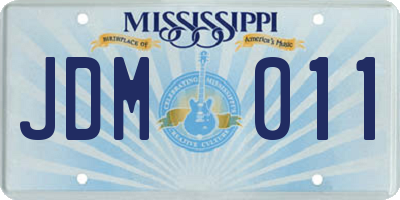 MS license plate JDM011