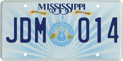 MS license plate JDM014