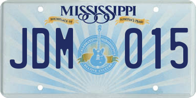 MS license plate JDM015