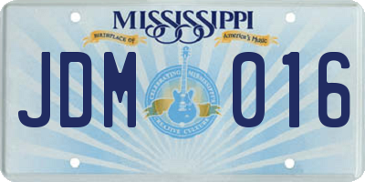 MS license plate JDM016