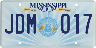 MS license plate JDM017