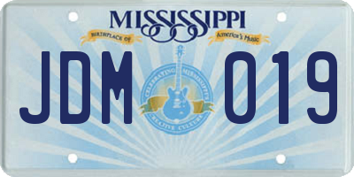 MS license plate JDM019