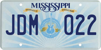 MS license plate JDM022
