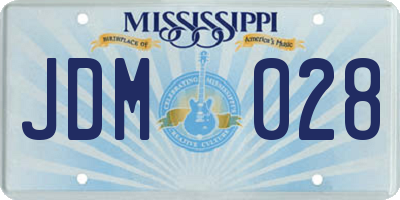 MS license plate JDM028