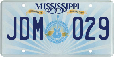 MS license plate JDM029